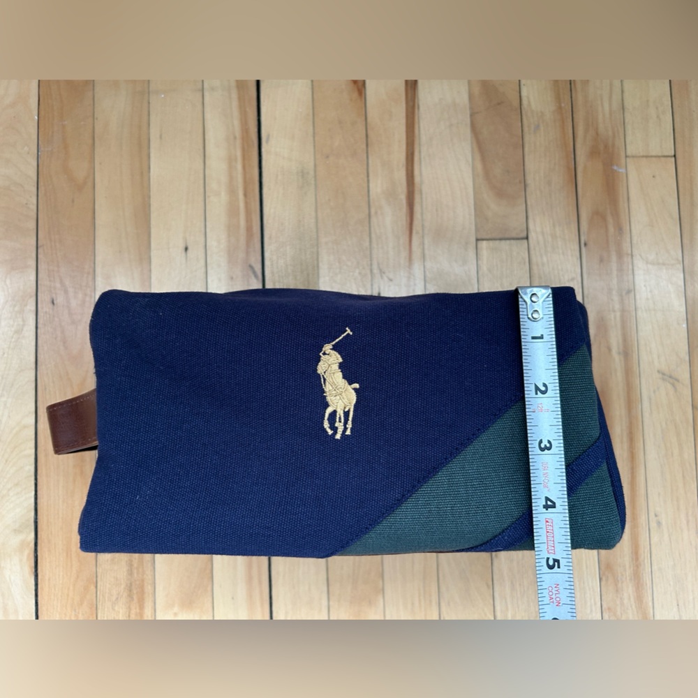 Polo by Ralph Lauren Navy and Green Men's Dopp Bag - Picture 4 of 5